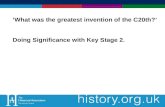 What was the greatest invention of the C20th? Doing Significance with Key Stage 2.