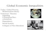 1 Global Economic Inequalities Today: Global Poverty, Modernisation theory Tomorrow: Theories regarding Colonialism/Neo- colonialism, Dependency, World.