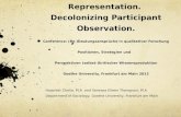 Revisiting The Crisis of Representation. Decolonizing Participant Observation. Conference: (Be-)Deutungsansprüche in qualitativer Forschung Positionen,