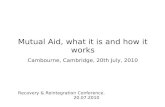Mutual Aid, what it is and how it works Cambourne, Cambridge, 20th July, 2010 Recovery & Reintegration Conference. 20.07.2010.