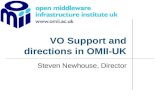 VO Support and directions in OMII-UK Steven Newhouse, Director.
