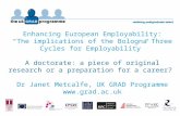 Enhancing European Employability: The implications of the Bologna Three Cycles for Employability A doctorate: a piece of original research or a preparation.