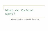 What do Oxford want? Visualising rabbit hearts. Integrative Biology e-Science project investigating the causes of heart attacks how cancers develop Together.