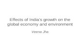 Effects of Indias growth on the global economy and environment Veena Jha.