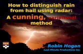 Robin Hogan Last Minute Productions Inc. How to distinguish rain from hail using radar: A cunning, variational method.
