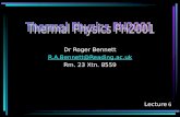Dr Roger Bennett R.A.Bennett@Reading.ac.uk Rm. 23 Xtn. 8559 Lecture 6.