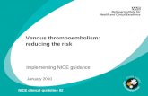Venous thromboembolism: reducing the risk Implementing NICE guidance January 2010 NICE clinical guideline 92.