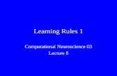 Learning Rules 1 Computational Neuroscience 03 Lecture 8.