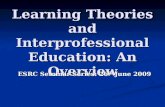 Learning Theories and Interprofessional Education: An Overview ESRC Seminar Series: 26 th June 2009.