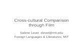 Cross-cultural Comparison through Film Sabine Levet slevet@mit.eduslevet@mit.edu Foreign Languages & Literatures, MIT.