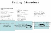 Eating Disorders Anorexia nervosa (AN) Less common Across all times & cultures Anxious, rigid, perfectionist traits High mortality & burden No leading.