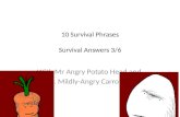 10 Survival Phrases Survival Answers 3/6 With Mr Angry Potato Head and Mrs. Mildly-Angry Carrot-Face.