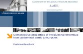 LABORATORY OF BIOLOGICAL STRUCTURE MECHANICS  Compressive properties of intraluminal thrombus from abdominal aortic aneurysms Federica.