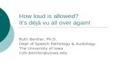 How loud is allowed? Its déjà vu all over again! Ruth Bentler, Ph.D. Dept of Speech Pathology & Audiology The University of Iowa ruth-bentler@uiowa.edu.