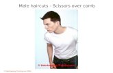 © Hairdressing-Training.com 2004 Male haircuts - Scissors over comb.