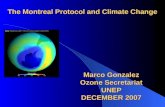 The Montreal Protocol and Climate Change Marco Gonzalez Ozone Secretariat UNEP DECEMBER 2007.