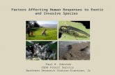 Factors Affecting Human Responses to Exotic and Invasive Species Paul H. Gobster USDA Forest Service Northern Research Station-Evanston, IL.