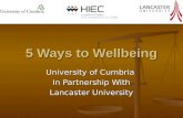 5 Ways to Wellbeing University of Cumbria In Partnership With Lancaster University.