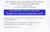MEASURING HR STRATEGIC ALIGNMENT THROUGH THE HR SCORECARD Juan I. Sanchez, Ph.D. Florida International University ORGANIZATIONS OFTEN CLAIM THAT: People.
