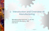 1 Chapter 1 1 - Introduction and Overview of Manufacturing Manufacturing Processes - 2, IE-352 Ahmed M El-Sherbeeny, PhD Fall-2013.