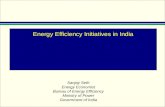 Energy Efficiency Initiatives in India Sanjay Seth Energy Economist Bureau of Energy Efficiency Ministry of Power Government of India.