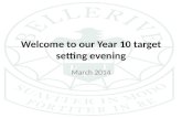 Welcome to our Year 10 target setting evening March 2014.