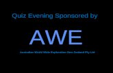 Quiz Evening Sponsored by AWE Australian World Wide Exploration New Zealand Pty Ltd.
