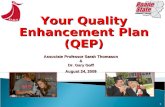 1 Your Quality Enhancement Plan (QEP) Associate Professor Sarah Thomason & Dr. Gary Goff August 24, 2009.