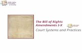 The Bill of Rights Amendments I-X Court Systems and Practices.