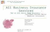A ll B usiness I nsurance S ervices Were All About Your Business Consumer Driven Major Medical Insurance Presented by Don Loper President All Business.
