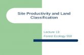 Site Productivity and Land Classification Lecture 13: Forest Ecology 550.