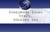 Everybody loves html5, h4ck3rs too. ~#Whoami 2 Nahidul Kibria Co-Leader, OWASP Bangladesh, Senior Software Engineer, KAZ Software Ltd. Security Enthusiastic.