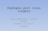 Diplopia post sinus surgery Orly Halachmi, Lionel Kowal Alumni 17-10-11 RVEEH.