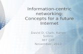Information-centric networking: Concepts for a future Internet David D. Clark, Karen Sollins MIT CFP November, 2012.