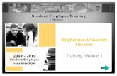 Binghamton University Libraries Training Module 1.