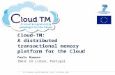 Technology from seed Cloud-TM: A distributed transactional memory platform for the Cloud Paolo Romano INESC ID Lisbon, Portugal 1st Plenary EuroTM Meeting,
