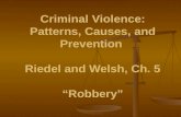 Criminal Violence: Patterns, Causes, and Prevention Riedel and Welsh, Ch. 5 Robbery.