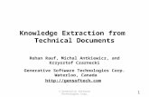 Knowledge Extraction from Technical Documents Knowledge Extraction from Technical Documents *With first class-support for Feature Modeling Rehan Rauf,