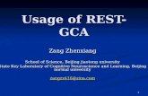 1 Usage of REST-GCA Zang Zhenxiang School of Science, Beijing jiaotong university State Key Laboratory of Cognitive Neuroscience and Learning, Beijing.