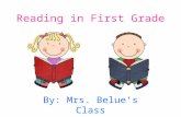 Reading in First Grade By: Mrs. Belues Class. Each day we improve our reading during…. Read Aloud Shared Reading Read to Self Guided Reading Phonics Dance.