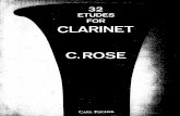 32 Etudes for Clarinet C. Rose