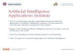 Artificial Intelligence Applications Institute Artificial Intelligence Applications Institute AIAI is a technology transfer organisation that promotes.