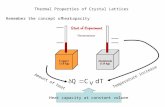 Thermal Properties of Crystal Lattices Remember the concept ofcapacity heat Amount of heat Temperature increase Heat capacity at constant volume.