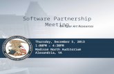Software Partnership Meeting Thursday, December 5, 2013 1:00PM – 4:30PM Madison North Auditorium Alexandria, VA On Prior Art Resources.