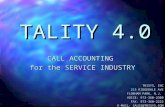 TALITY 4.0 CALL ACCOUNTING for the SERVICE INDUSTRY TRISYS, INC 215 RIDGEDALE AVE FLORHAM PARK, N.J. VOICE: 973-360-2300 FAX: 973-360-2222 E-MAIL: SALES@TRISYS.COM.