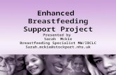Enhanced Breastfeeding Support Project Presented by Sarah Mckie Breastfeeding Specialist MW/IBCLC Sarah.mckie@stockport.nhs.uk.