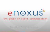 Presentation for Information Networks. the power of swift communication eNoxus Communications Spin-off of e-COMPASS Founded in March 2008 Located near.