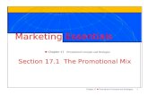 Chapter 17 Promotional Concepts and Strategies SECTION 17.1 The Promotional Mix 1 Marketing Essentials Chapter 17 Promotional Concepts and Strategies Section.