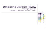 1 Developing Literature Review Training Module for Institute of Research Promotion (IRP)