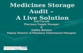Medicines Storage Audit – A Live Solution Neil Carvell Pharmacy Supply Manager & Debbie Brenton Deputy Director of Pharmacy (Operational Manager)